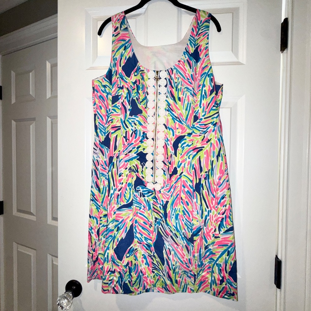 Lilly Pulitzer Cathy Shift Dress in Indigo Palm Reader